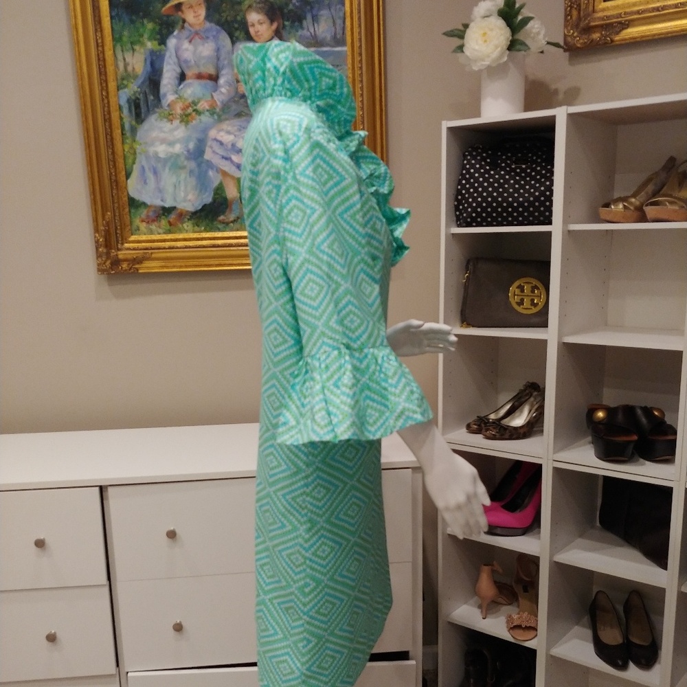 NATTIE MACK RUFFLE BELL SLEEVE DRESS XS, S, L - Picture 3 of 8